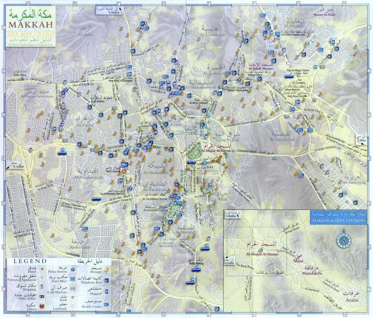  harta Mecca ziyarat locuri
