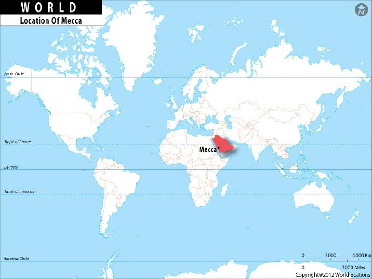 Makkah în lume hartă